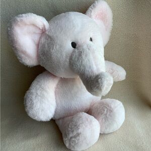 Kellytoy Pale Pink Plush Elephant w Rattle Crinkle Ears Stuffed Animal Toy #2
